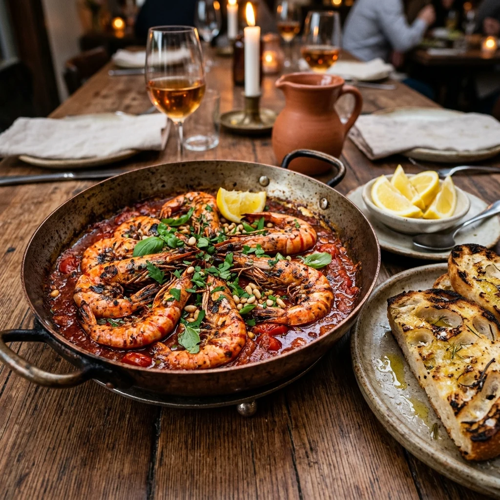 Grilled Tiger Prawns in Pan