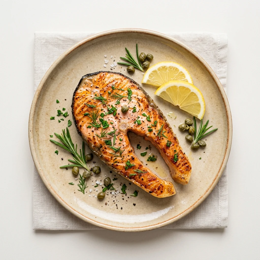 Pan-Seared Arctic Salmon Steak